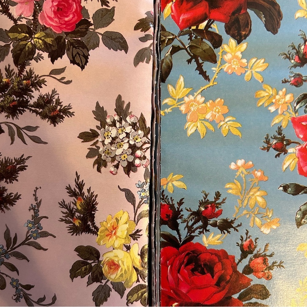 Vintage Joost Elffers Giftwraps by Artists Roses INCOMPLETE 1991 Cottage Floral - Picture 8 of 9